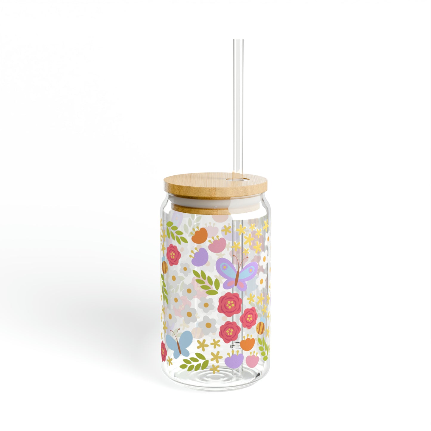 Spring Floral 16oz Glass